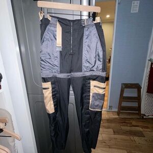 Jordan Black and cream streetwear cargo pants #streetwearpants